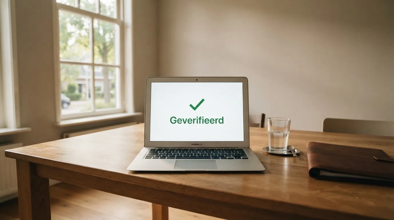 Een lege rechtszaal met houten banken in het ochtendlicht